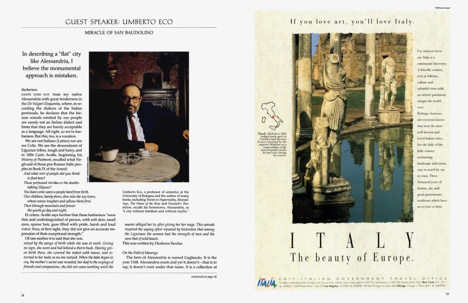GUEST SPEAKER: UMBERTO ECO