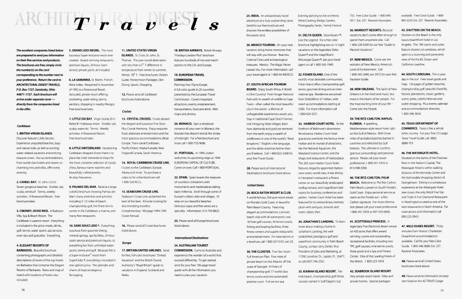 ARCHITECTURAL DIGEST Travels Architectural Digest MARCH 1994