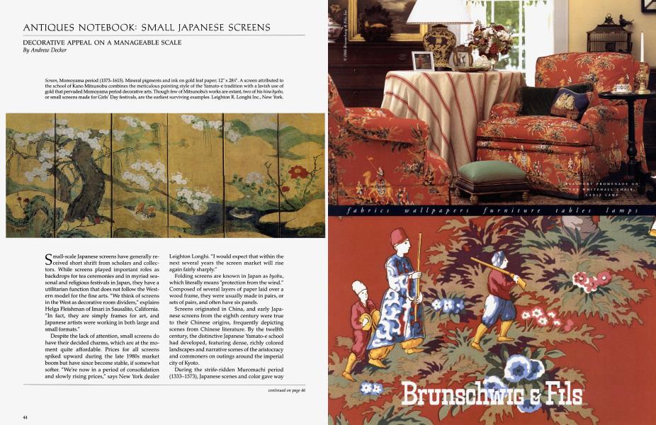 Antiques Notebook: Small Japanese Screens