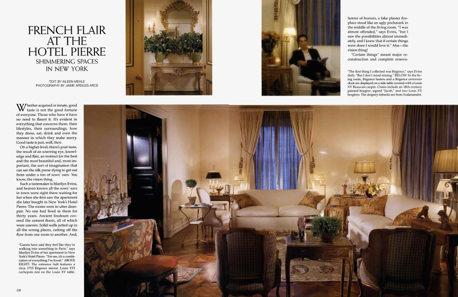 FRENCH FLAIR AT THE HOTEL PIERRE | Architectural Digest | APRIL 1995