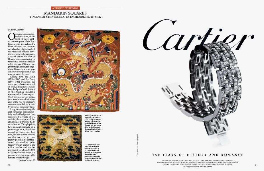 ANTIQUES NOTEBOOK: MANDARIN SQUARES