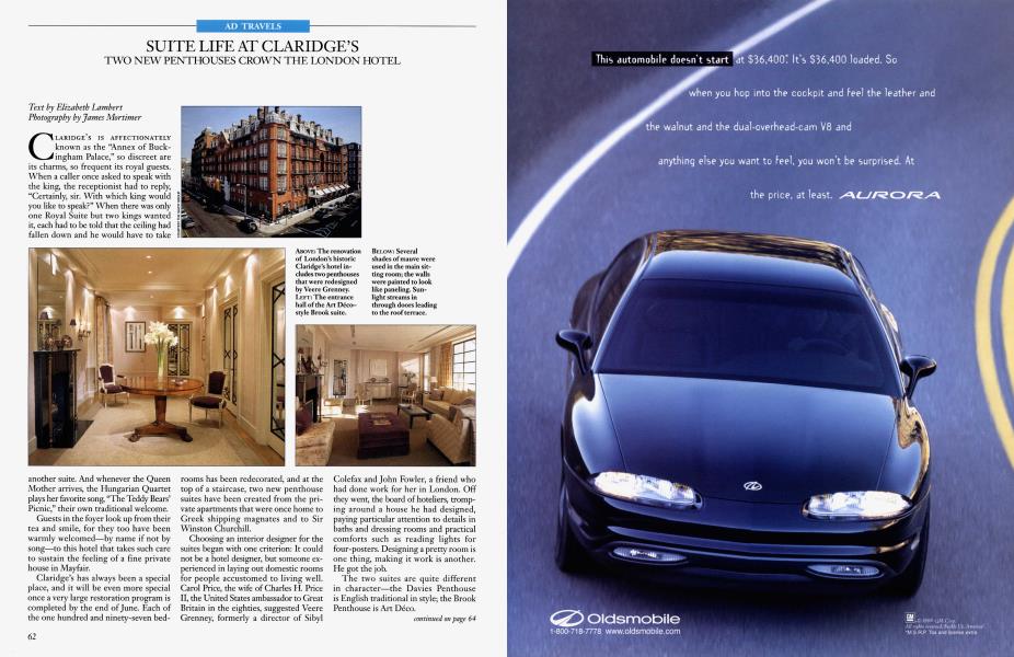 AD TRAVELS: SUITE LIFE AT CLARIDGE'S