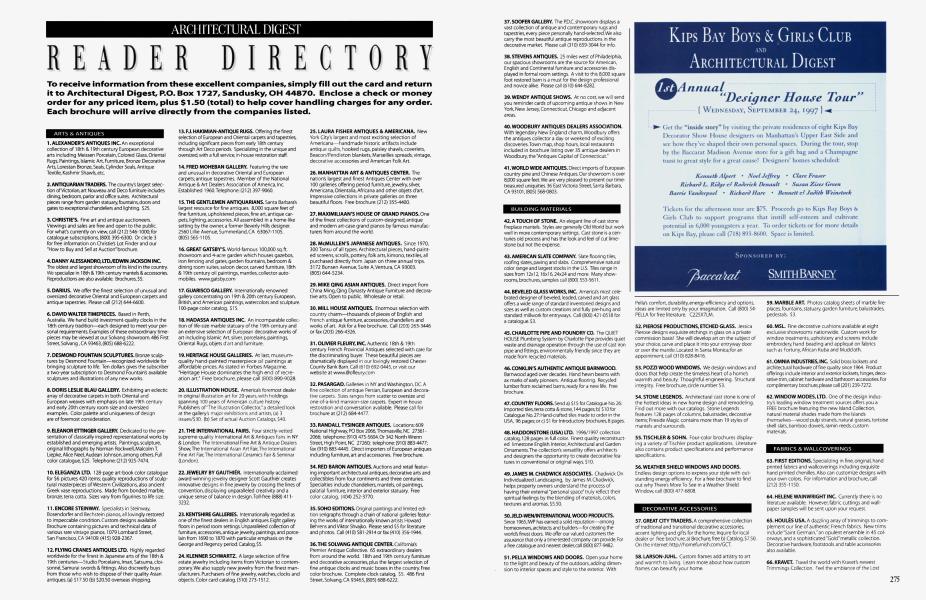 ARCHITECTURAL DIGEST READER DIRECTORY Architectural Digest
