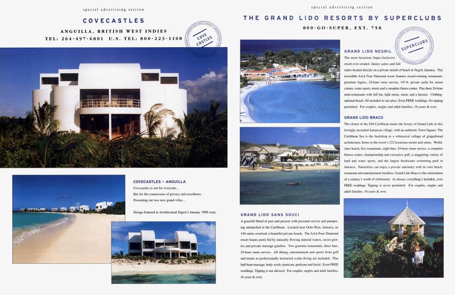 THE GRAND LIDO RESORTS BY SUPERCLUBS | Architectural Digest | OCTOBER 1998