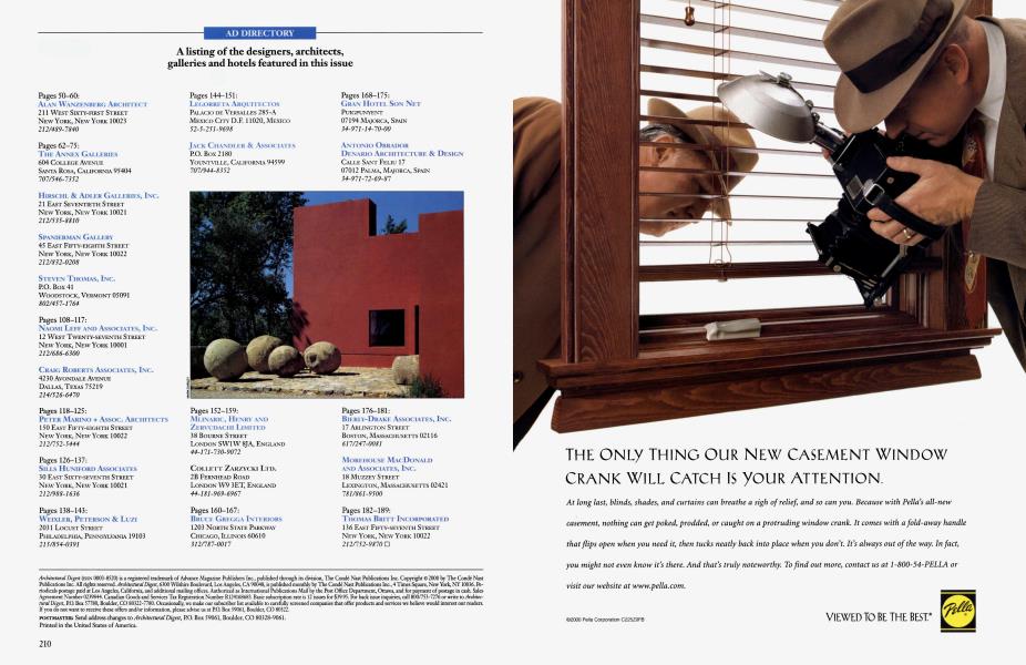 AD DIRECTORY Architectural Digest MARCH 2000