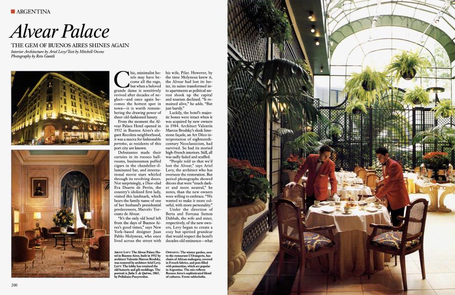 Alvear Palace | Architectural Digest | DECEMBER 2000