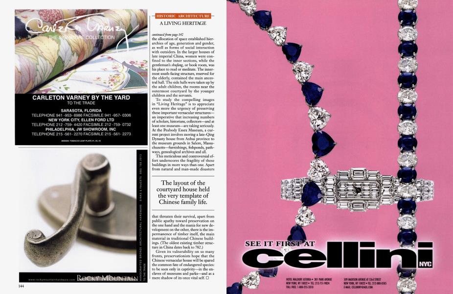 Cellini NYC | Architectural Digest | NOVEMBER 2001