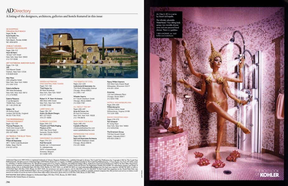 AD Directory Architectural Digest OCTOBER 2002