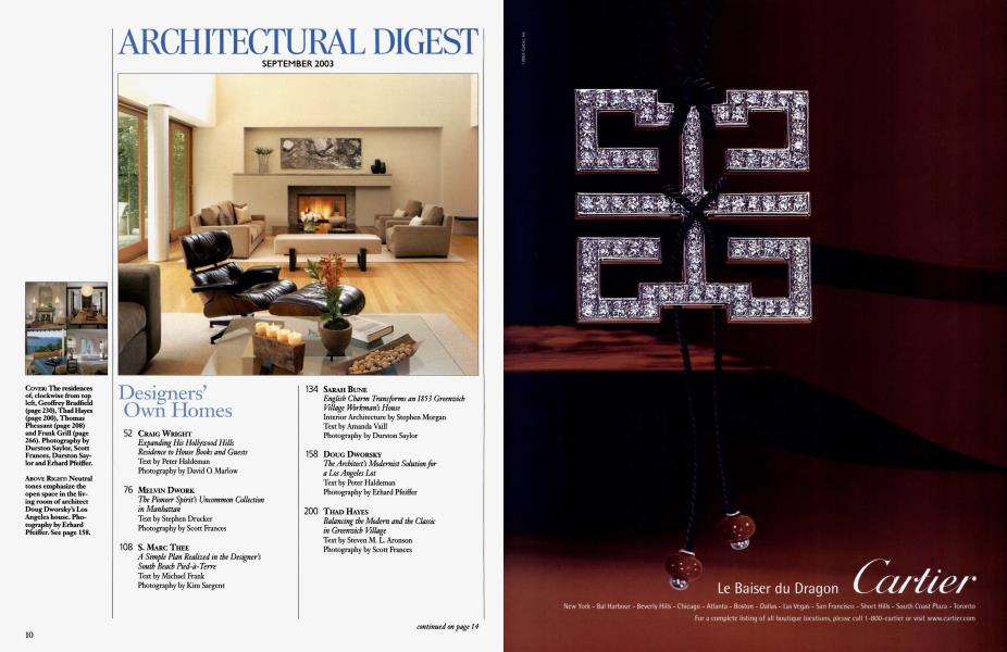 ARCHITECTURAL DIGEST SEPTEMBER 2003