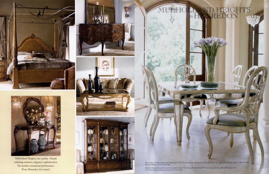 MULHOLLAND HEIGHTS by HENREDON | Architectural Digest | SEPTEMBER 2004