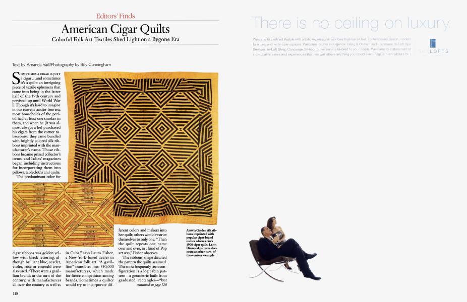 American Cigar Quilts | Architectural Digest | DECEMBER 2004