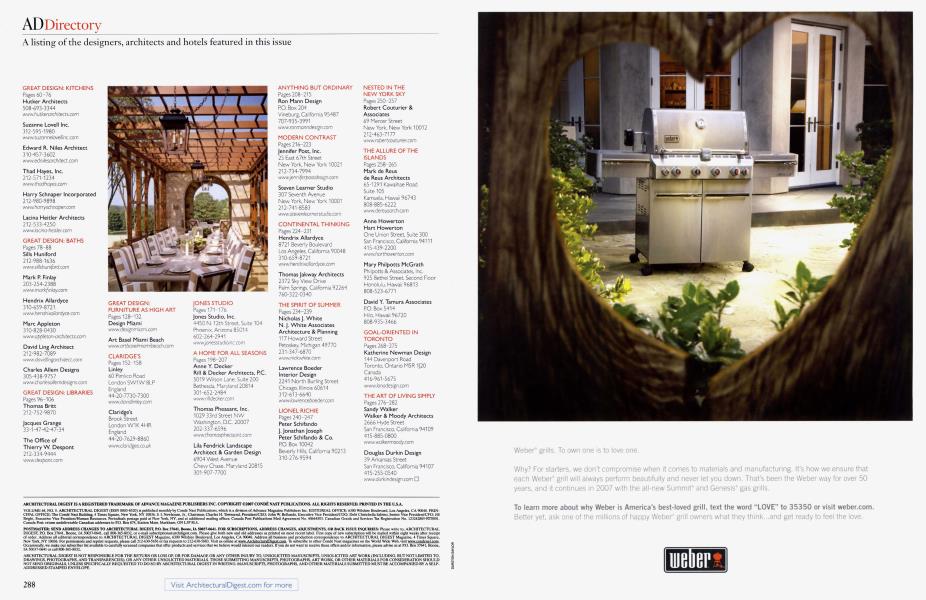 AD Directory Architectural Digest MAY 2007