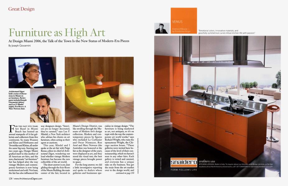 Furniture as High Art | Architectural Digest | MAY 2007