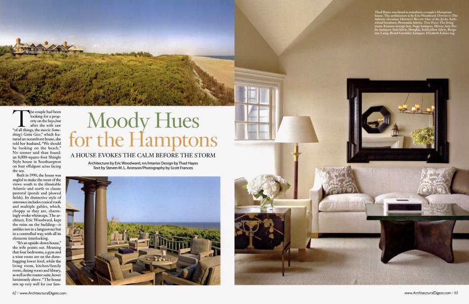 Moody Hues for the Hamptons | Architectural Digest | JULY 2009