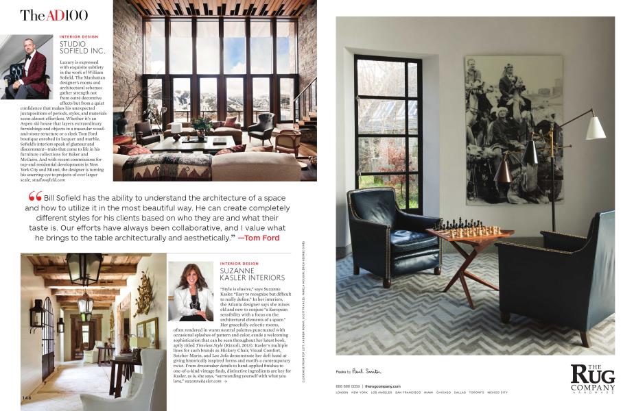 SUZANNE KASLER INTERIORS | Architectural Digest | JANUARY 2014