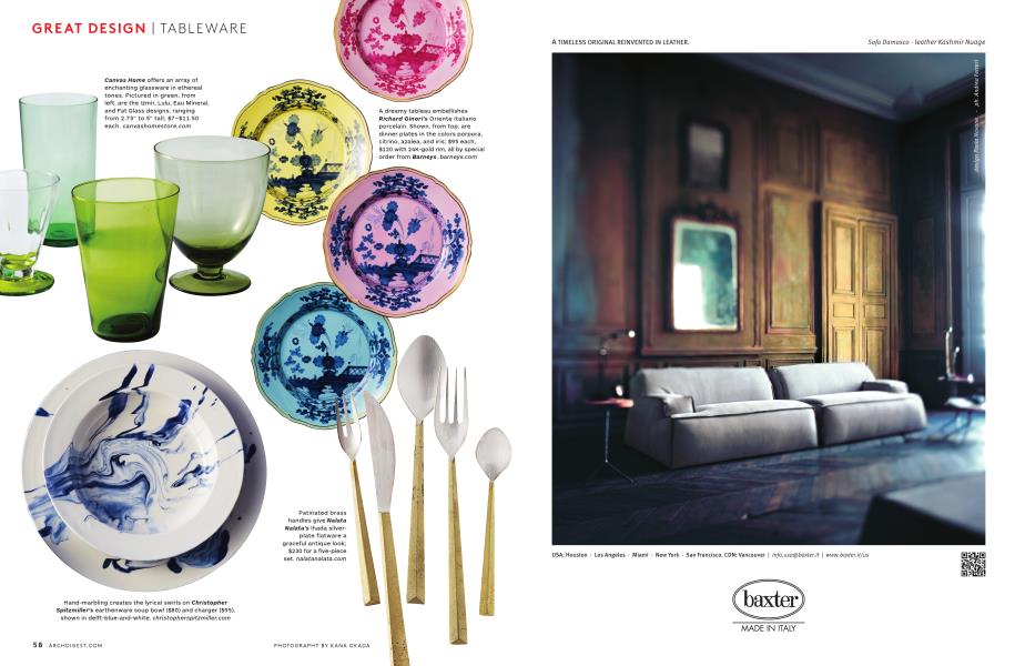 Tableware | Architectural Digest | JANUARY 2015