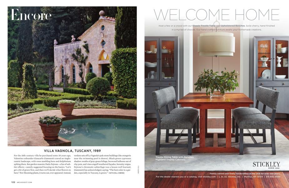 STICKLEY® | Architectural Digest | JULY 2016