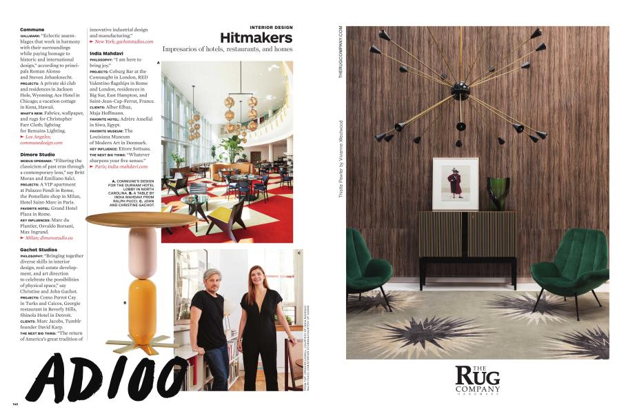 INTERIOR DESIGN Hitmakers