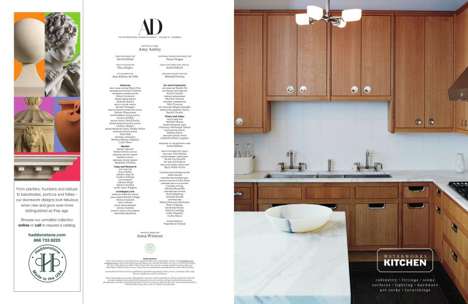 Waterworks Kitchen Architectural Digest JUNE 2017   13 