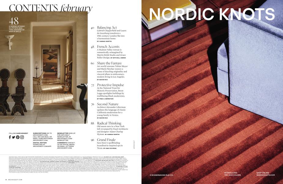 NORDIC KNOTS Architectural Digest FEBRUARY 2024   6 